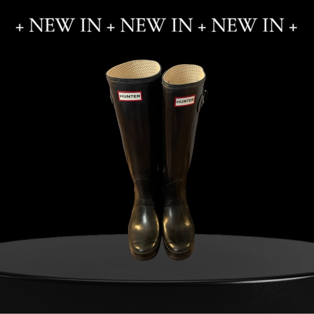 Womens tall black hunter boots